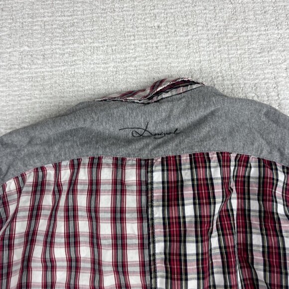 Desigual Mens Shirt Multicolor Patchworks Pattern Pockets Elbow Patches Size L - Picture 16 of 16
